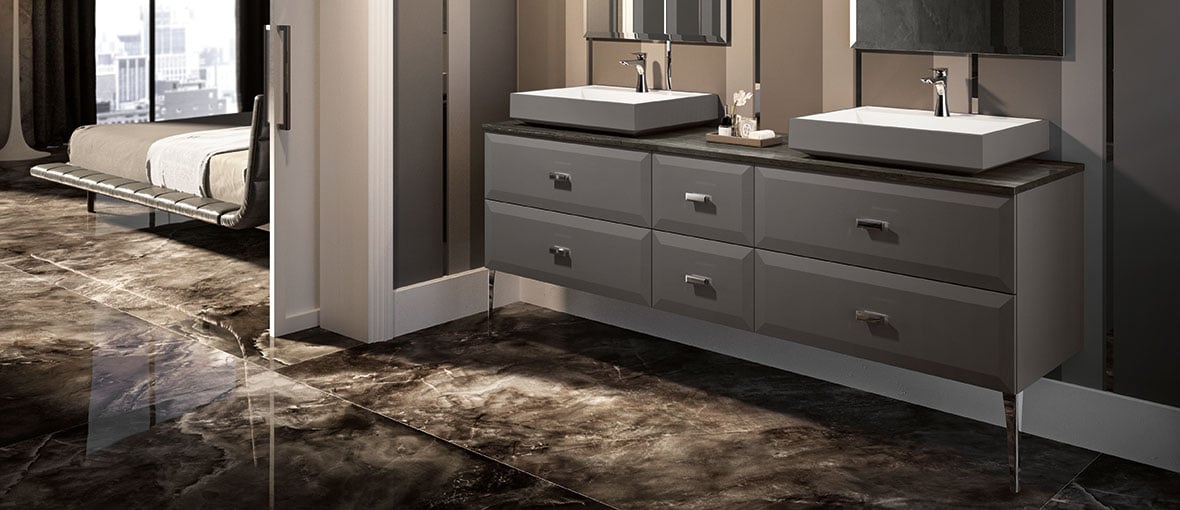 Image showcasing Mako | Luxury Bathroom Storage Cabinets | Hastings Bath Collection